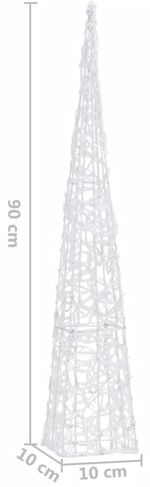 Cone de iluminação decorativo c/ LEDs multicor acrílico 90 cm