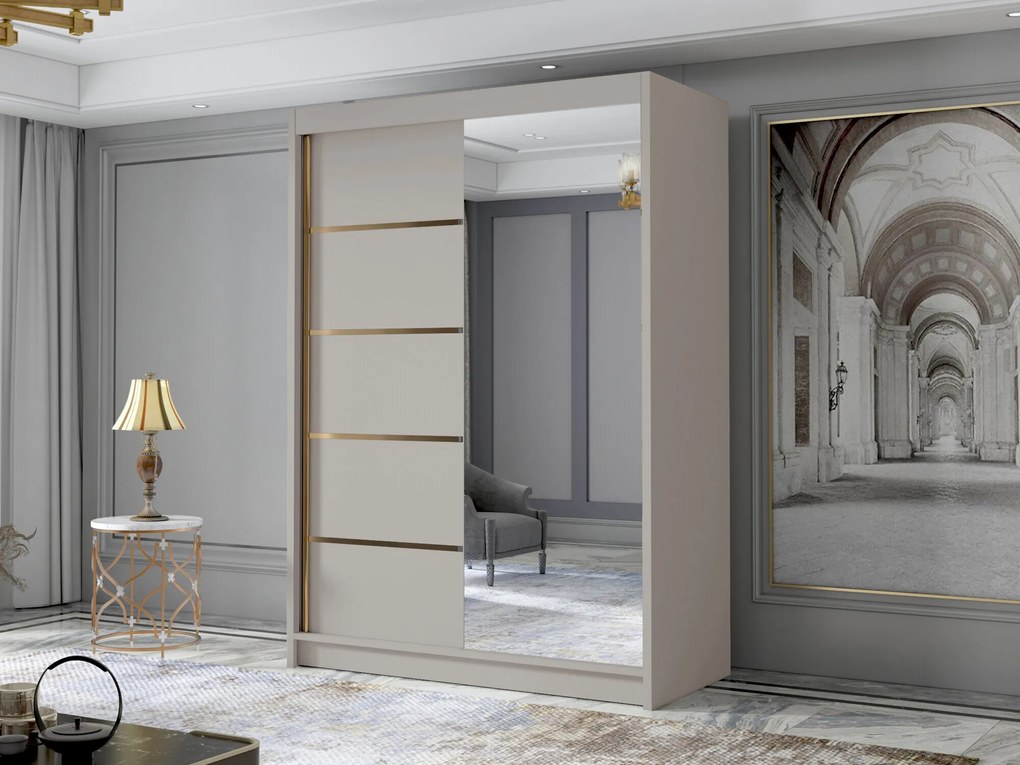 Roupeiro Closico 188, Caxemira, 200x120x58cm, 98 kg, Portas para roupeiro: Deslizante