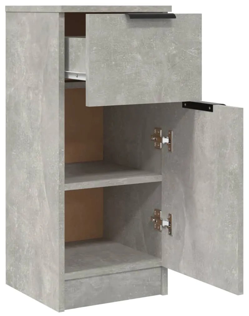 Aparadores 2 pcs 30x30x70 cm madeira processada cinza cimento