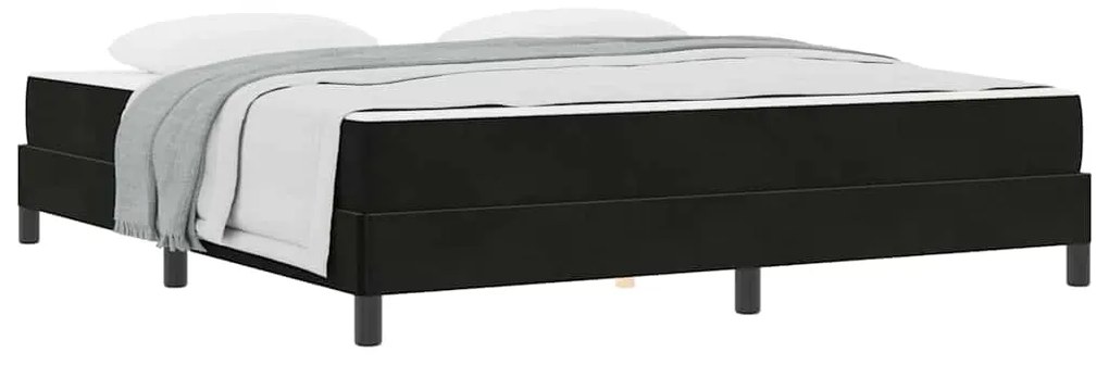 Cama box spring com colchão Preto 180 x 200 cm Veludo