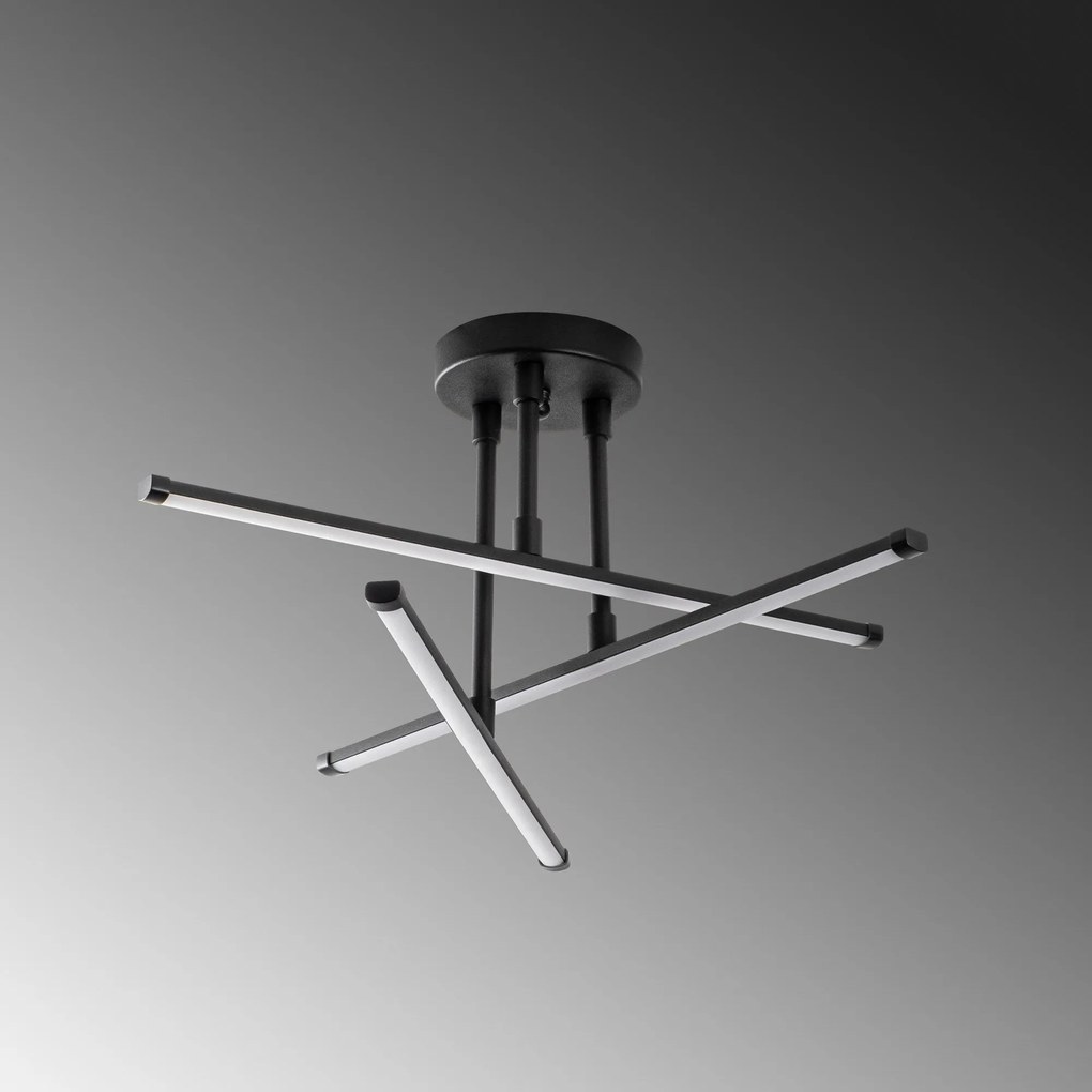 Candeeiro de Teto Ledflower – Preto – 51x26x51 cm