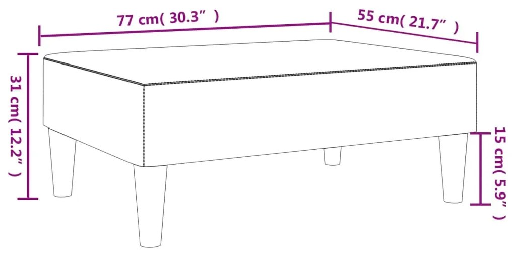 Apoio de pés 77x55x31 cm couro artificial cinza