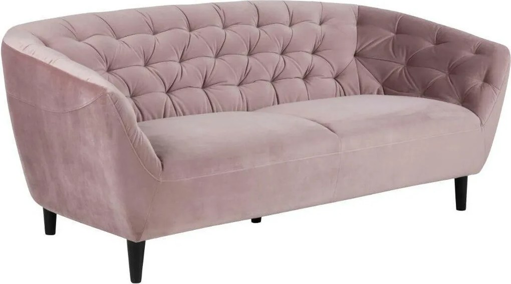 Chesterfield sofá Norsica 232, Número de lugares: 3, Rosa Dusty, 191x84x78cm, 40 kg, Tecido, Pernas: Madeira, Parcialmente montado, Madeira: Borracha