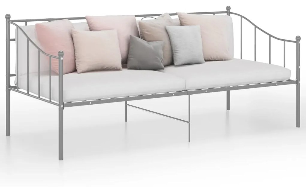 Sofá-cama 90x200 cm metal cinzento