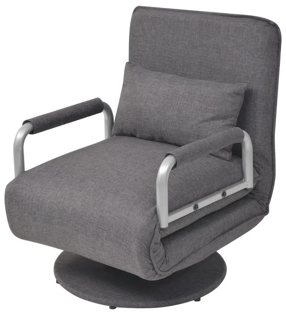 Cadeira giratória e sofá-cama tecido cinzento-escuro