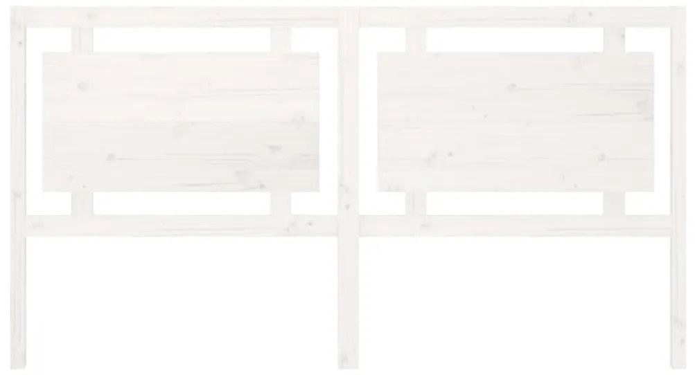 Cabeceira de cama 185,5x4x100 cm madeira de pinho maciça branco