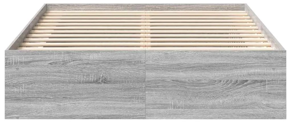 Estrutura de cama 160x200 cm cinza sonoma