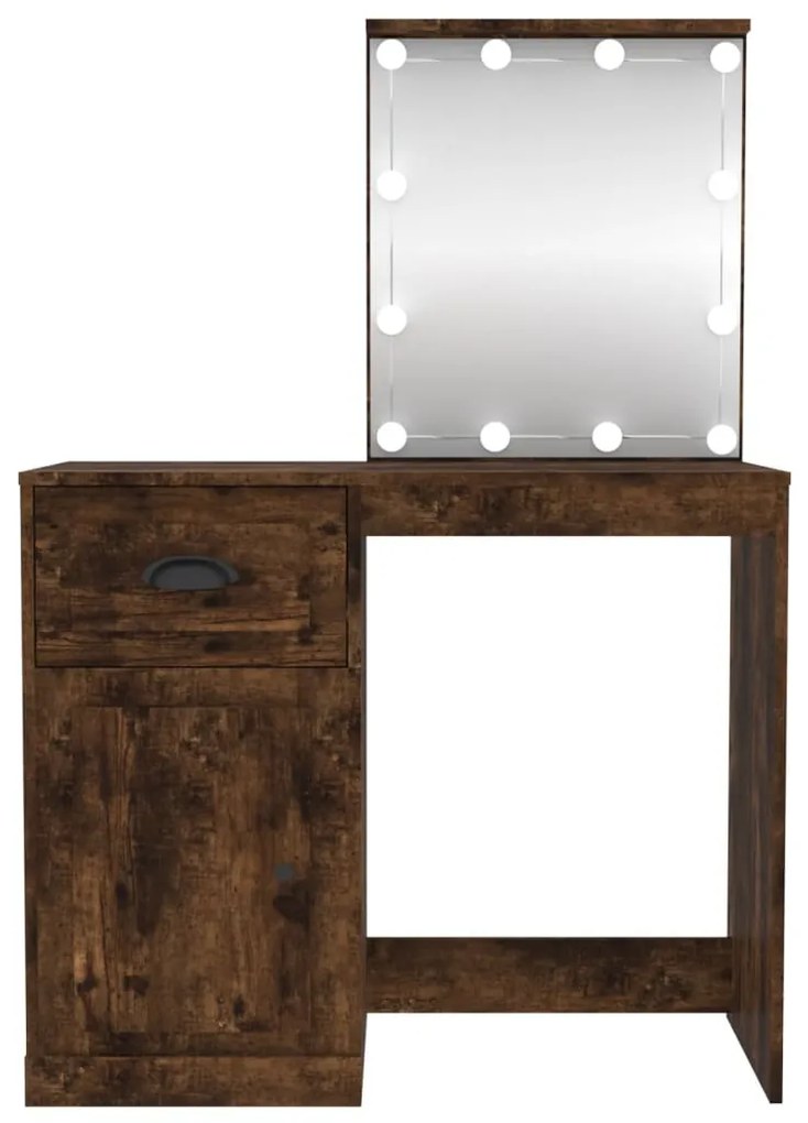 Toucador c/ LEDs 90x50x132,5 derivados madeira carvalho fumado