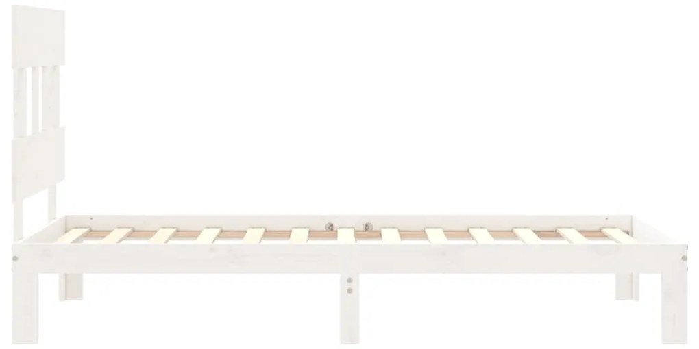 Cama sem colchão 90x200 cm madeira de pinho maciça branco