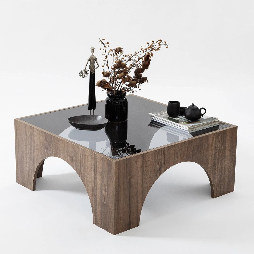 Mesa de Café Seine – Nogueira Escuro Cinzento – 80cm x 35cm x 80cm