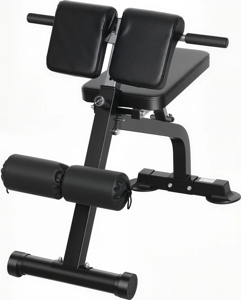 Banco de musculação dobrável com altura e inclinação ajustáveis para treino de costas e braços, 96,6 x 68 x 69-110 cm, preto