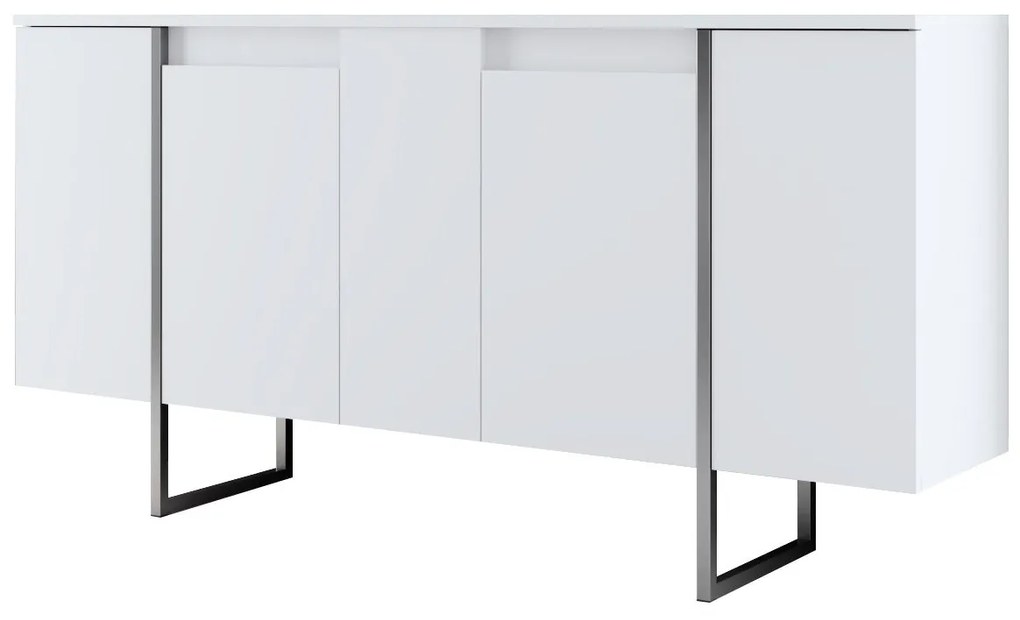 Console Luxe – Branco e Prateado – 160x35x80 cm