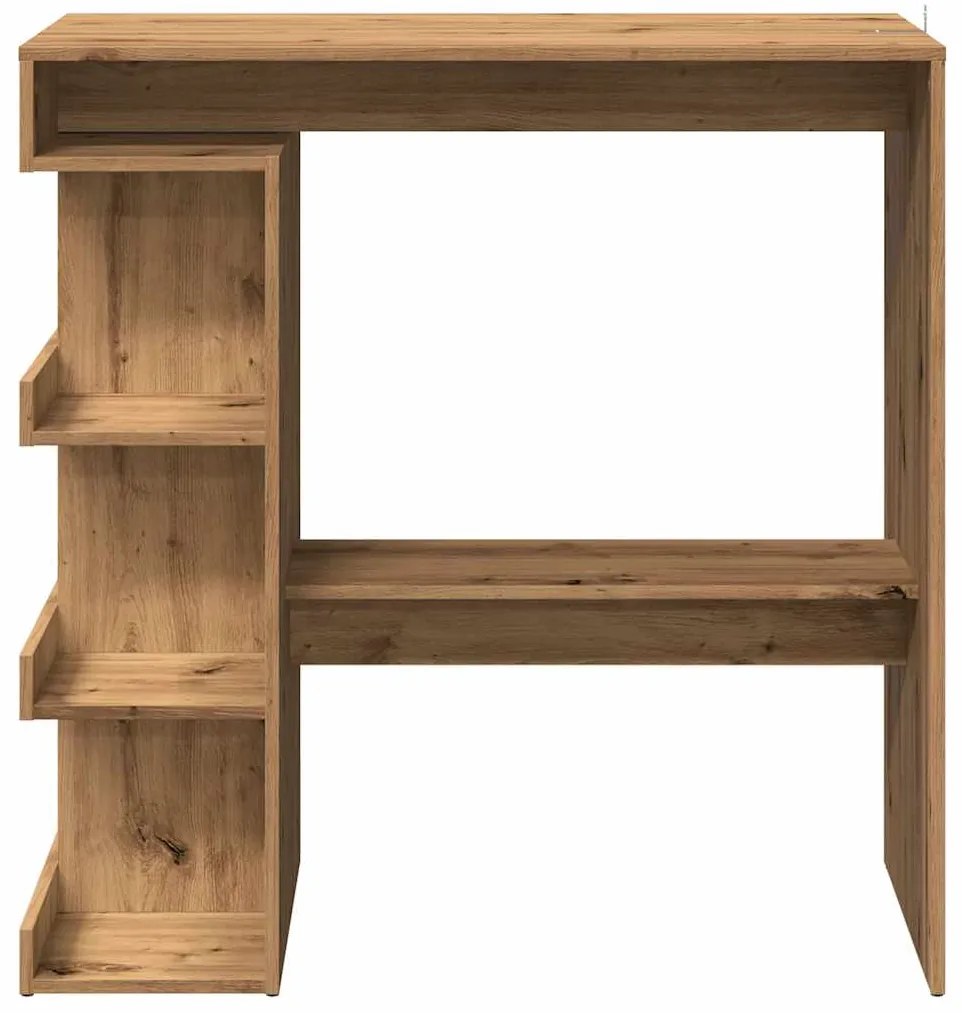 Mesa de bar com prateleiras 100x48x101,5 cm carvalho artisiano