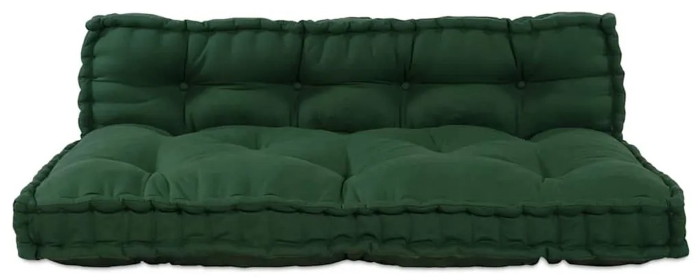 Almofada de Sofá Pallet 2 pcs Verde Standard Poliéster &amp; Espuma