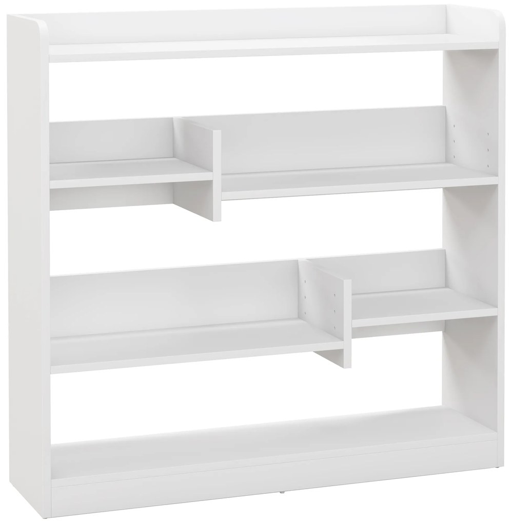 HOMCOM Biblioteca Estante de Armazenamento 90x24x91 cm 4 Níveis 3 Painéis Traseiros Painéis de Partículas Branco | Aosom Portugal