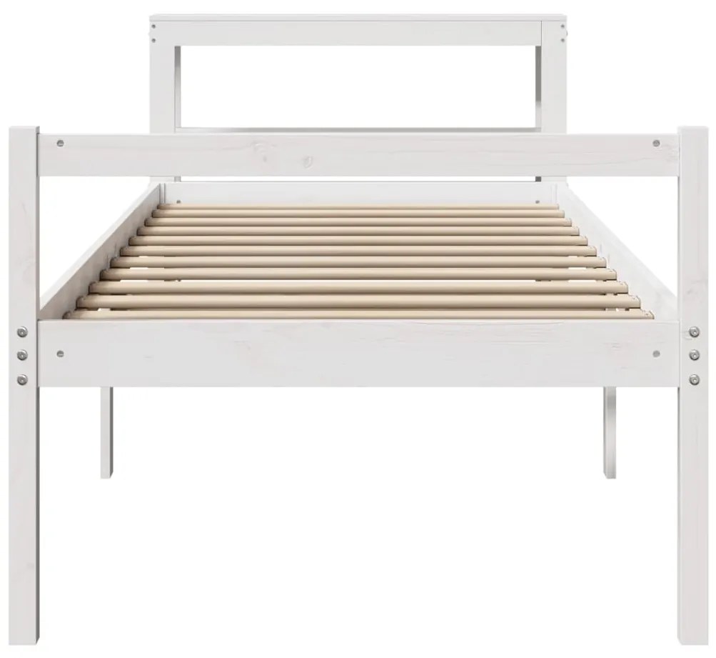 Cama para idosos com cabeceira 90x190 cm pinho maciço branco