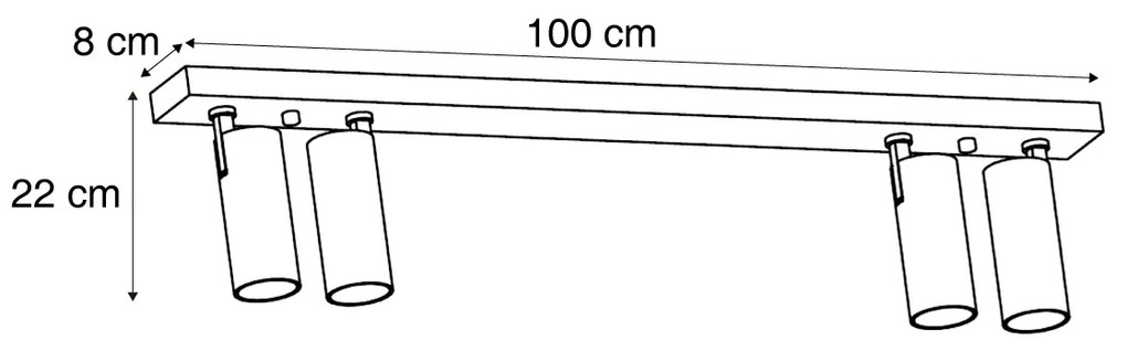 Plafon moderno preto incluindo LED regulável 4 luzes - Tate Moderno