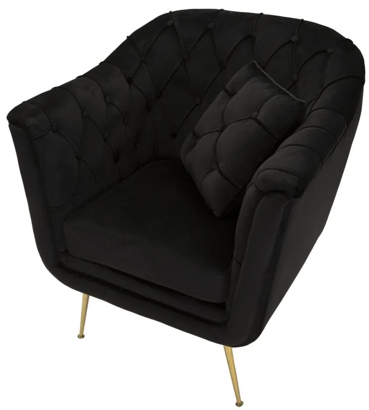 POLTRONA BUDAPEST COM ALMOFADA CM 88X83X91 PRETA