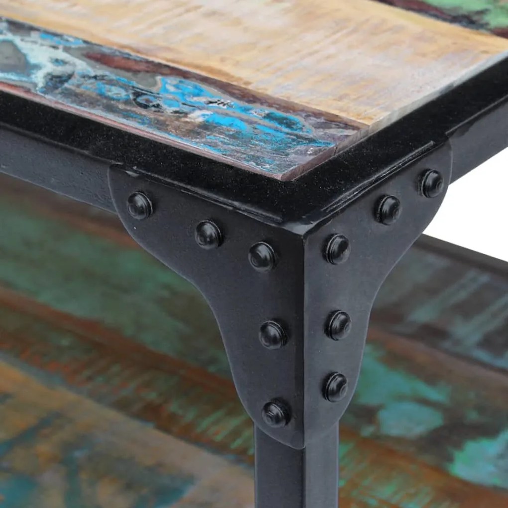 Mesa de centro sólida em madeira reciclada
