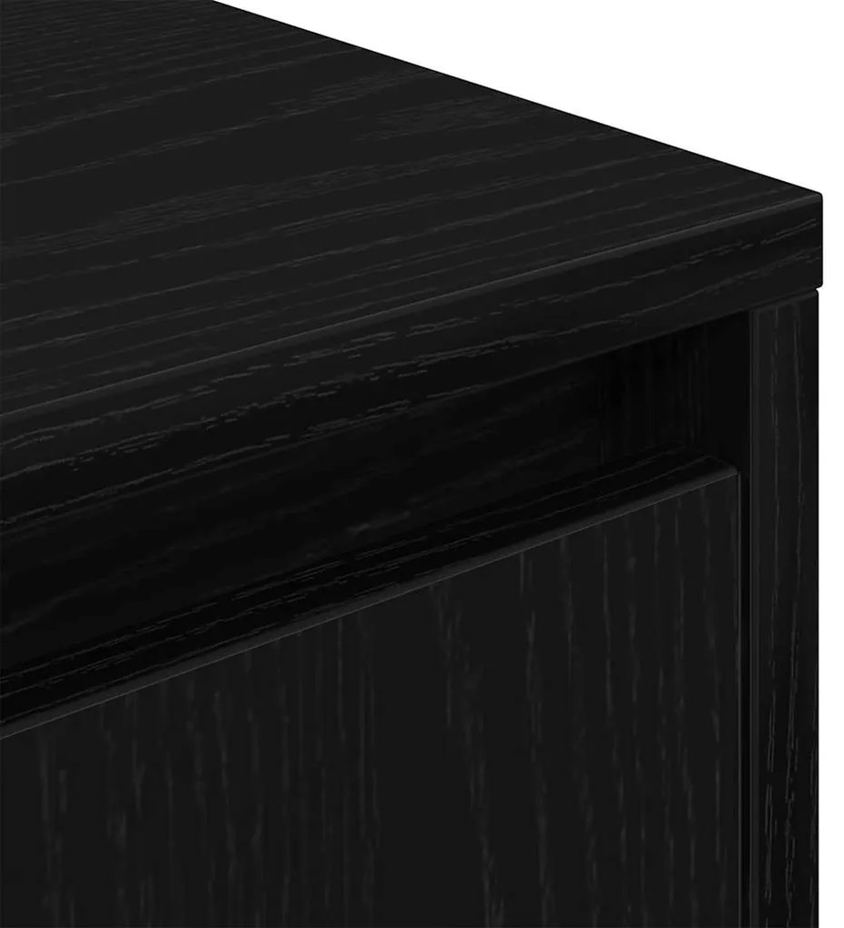 Mesa de cabeceira com luzes LED 38x34x50 cm preto
