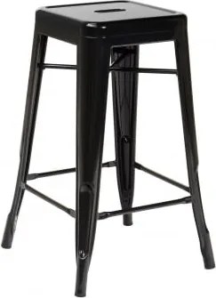 Pack De 4 Bancos Altos Empilháveis Em Aço Lix Preto & ↑65 Cm - Sklum