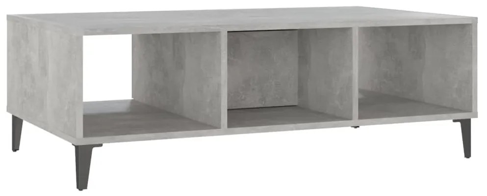 Mesa de centro 103,5x60x35 cm contraplacado cinzento cimento