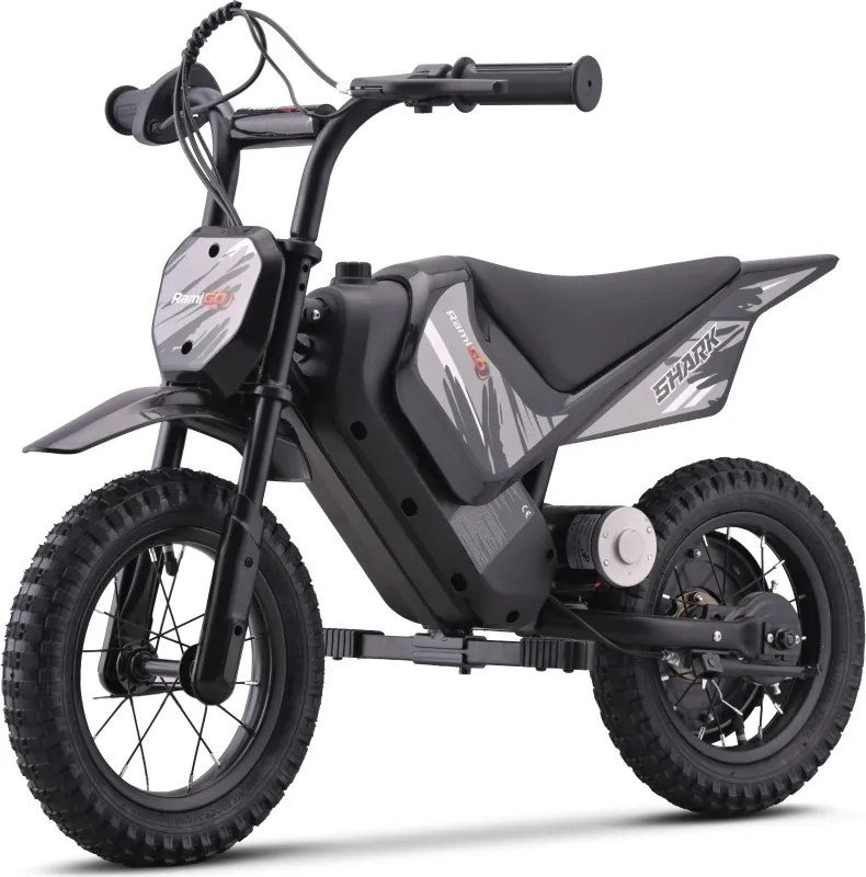 Mota elétrica para Crianças 12V SHARK, 3 a 6 anos rodas ar bombeado, preta