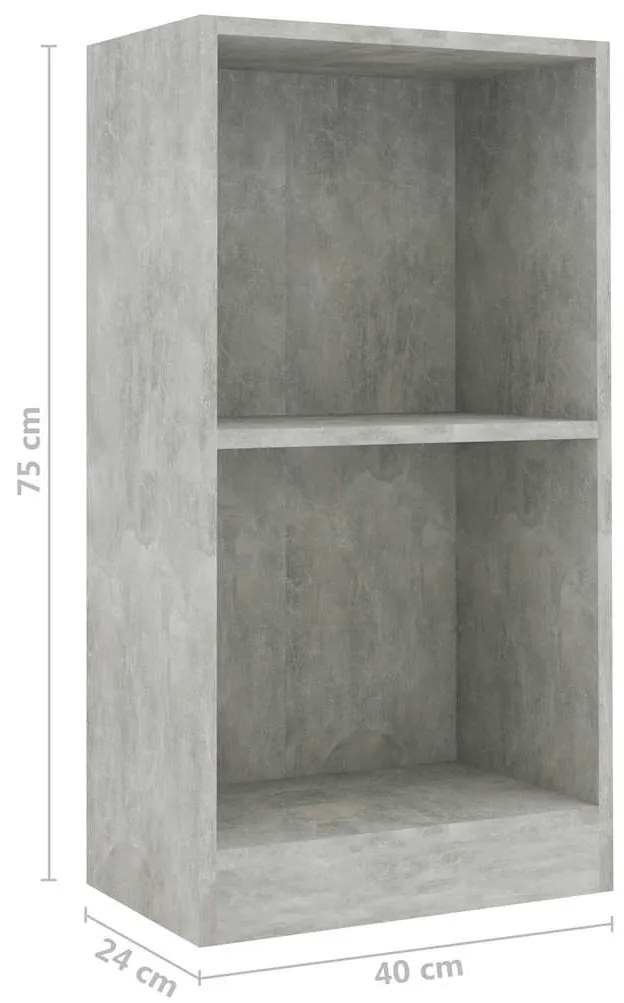 Estante 40x24x75 cm derivados de madeira cinzento cimento