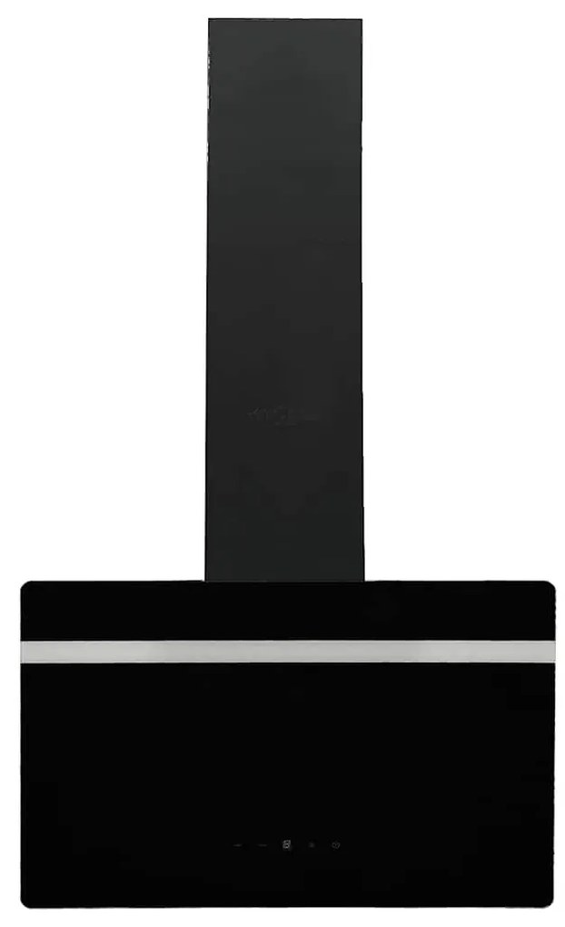 Exaustor de parede 60 cm aço e vidro temperado preto