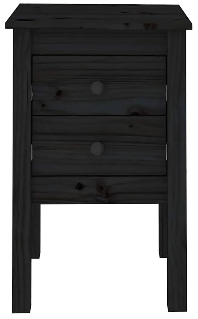 Mesas de cabeceira 2 pcs 40x35x61,5 cm pinho maciço preto