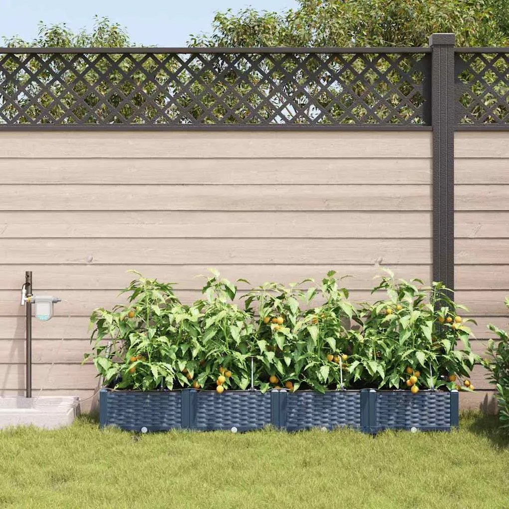 Jardineiras de Jardim 1 pc Cinzeto 160 x 40 x 22 cm Plástico