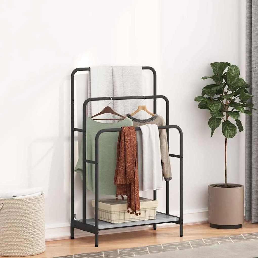 vidaXL Cabideiro Cinza Sonoma 60 x 30 x 100,5 cm Madeira processada