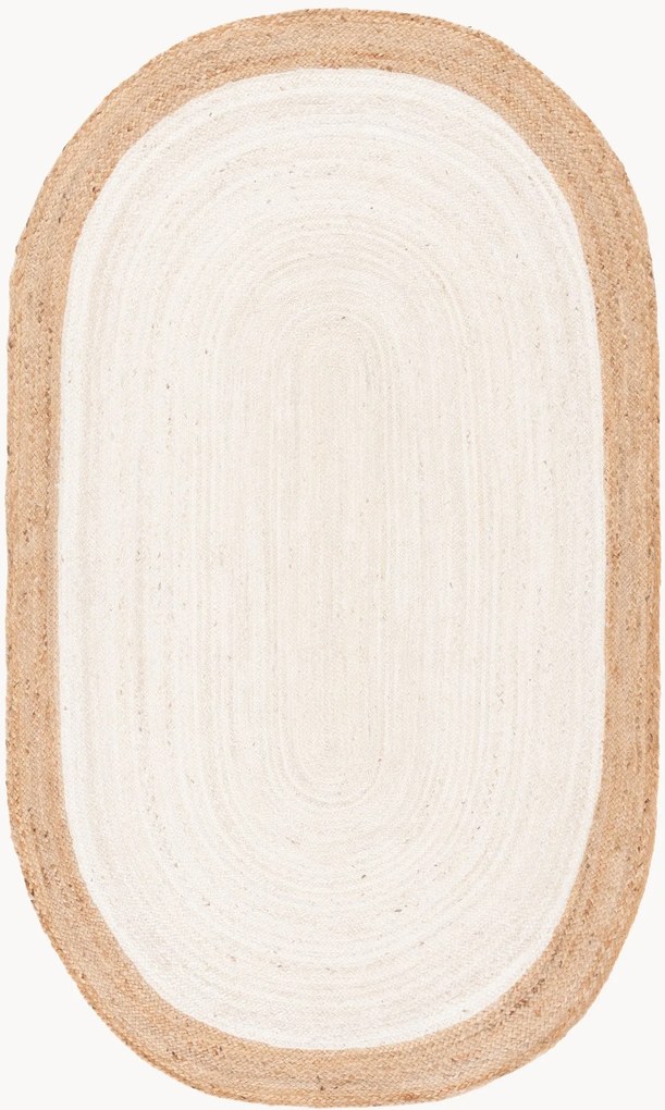 Tapete oval de juta artesanal Natural