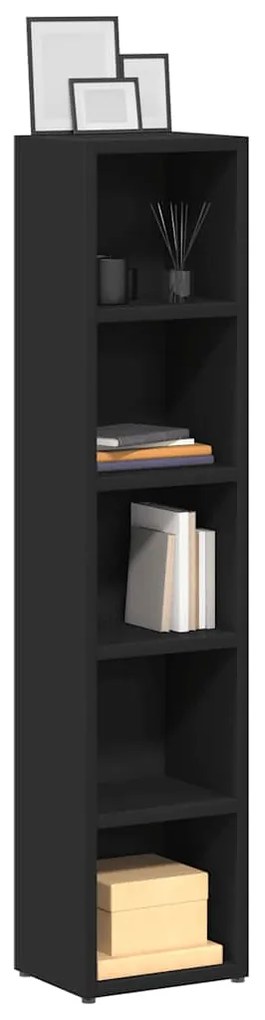 Armários para CD 2 pcs 21x16x93,5 cm contraplacado preto