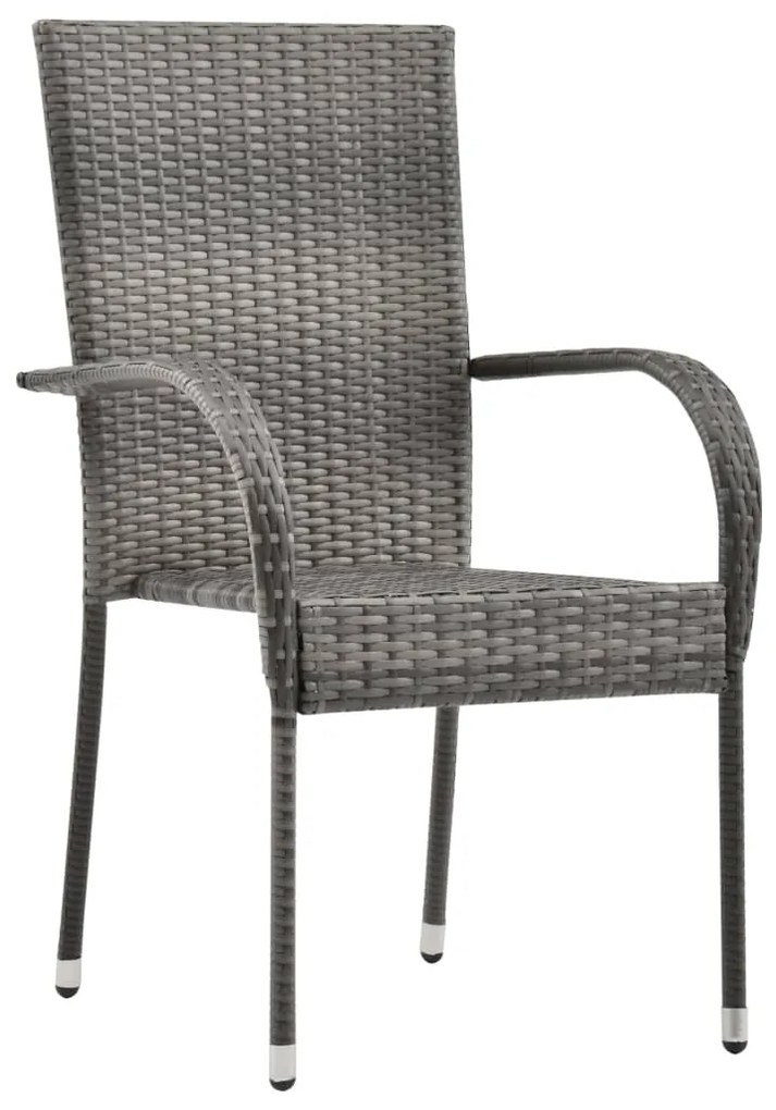 5 pcs conjunto de jantar para jardim cinzento