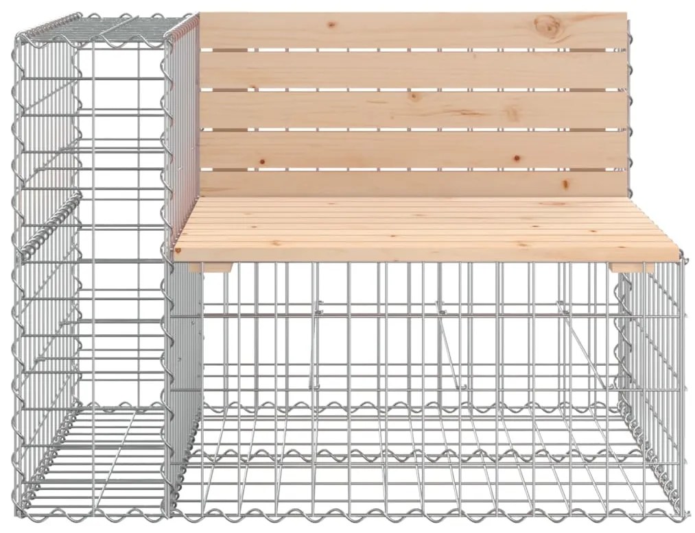 Banco de jardim c/ design gabião 184x71x65,5 cm pinho maciço