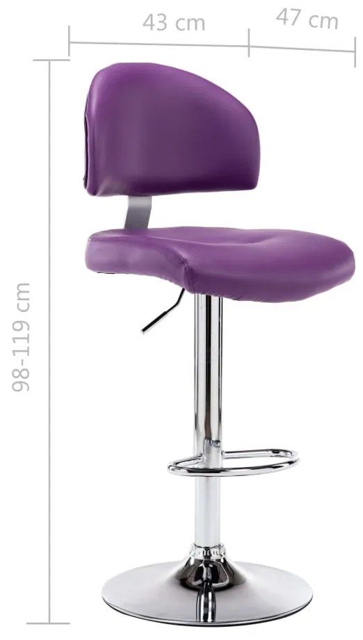 Banco de bar couro artificial roxo