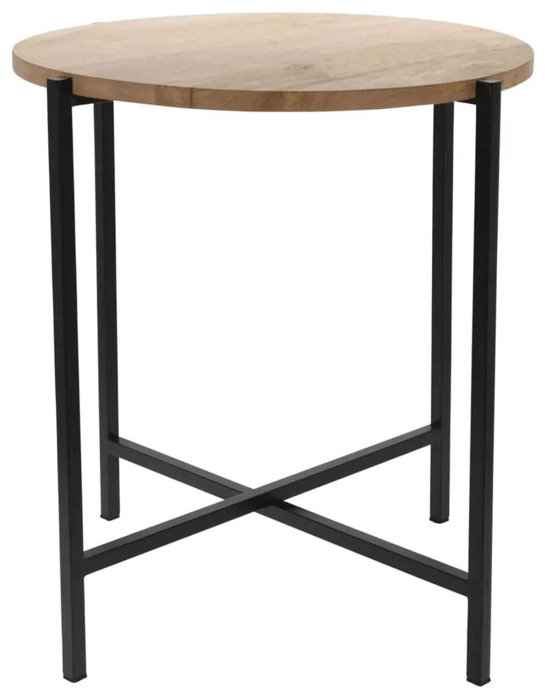 Ambiance Mesa de apoio redonda madeira e metal 45 cm