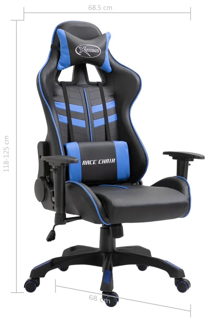 Cadeira de gaming couro artificial azul