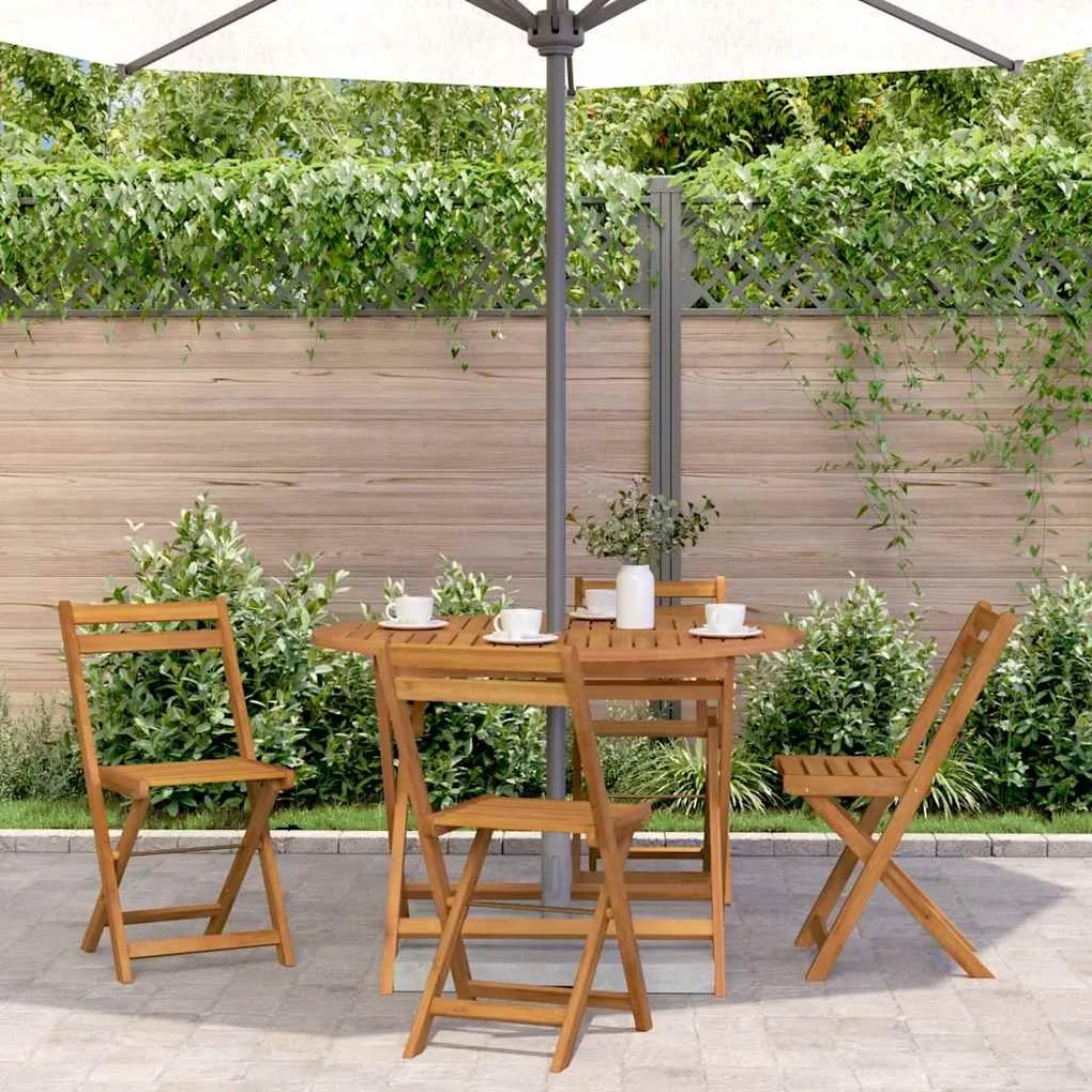 Mesa de jardim dobrável 110 cm madeira de acácia maciça