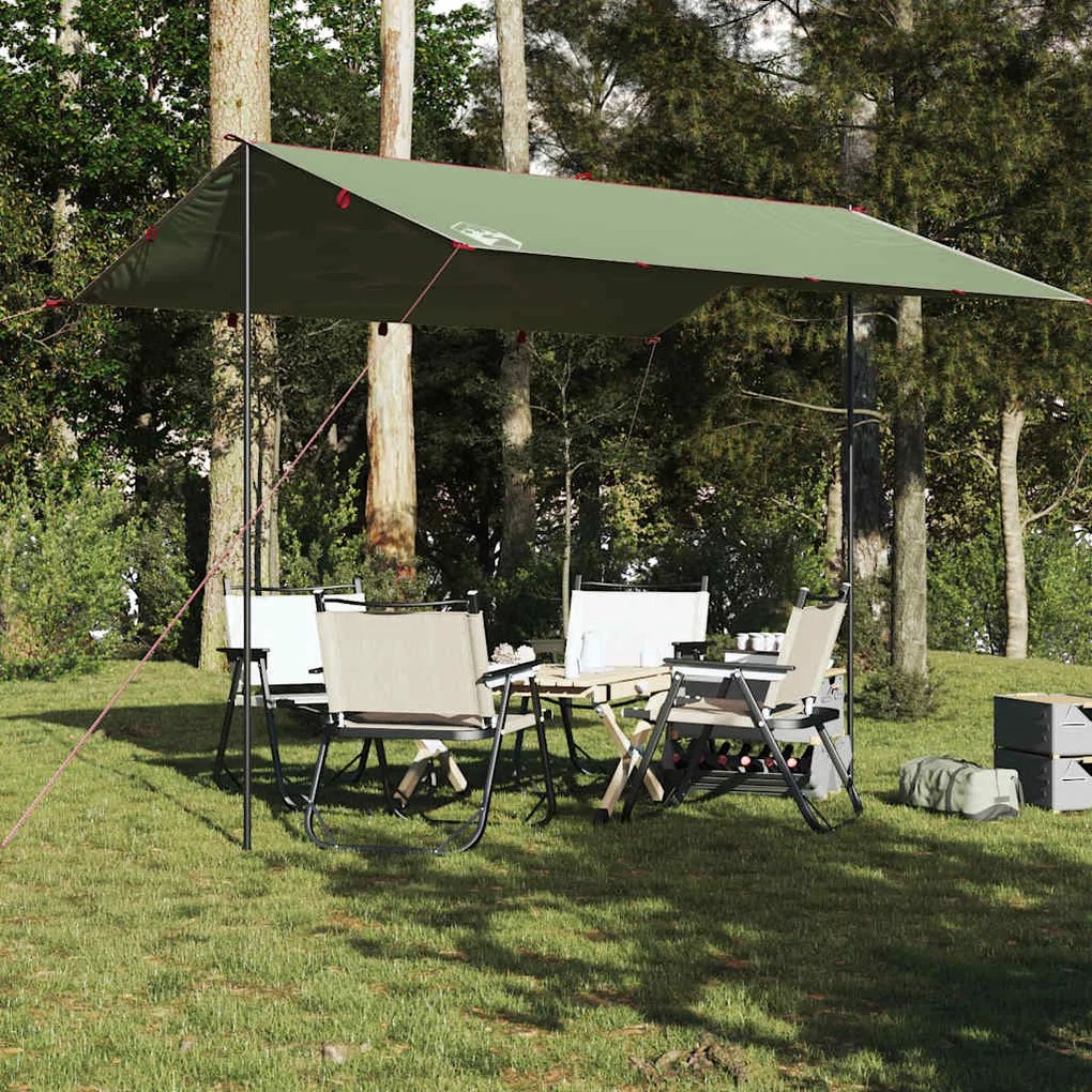Lona de campismo 360x294 cm impermeável verde