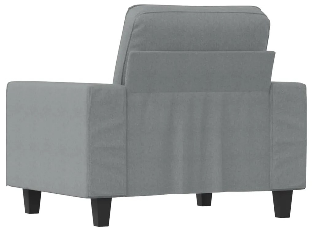 Poltrona tecido 60 cm cinzento-claro