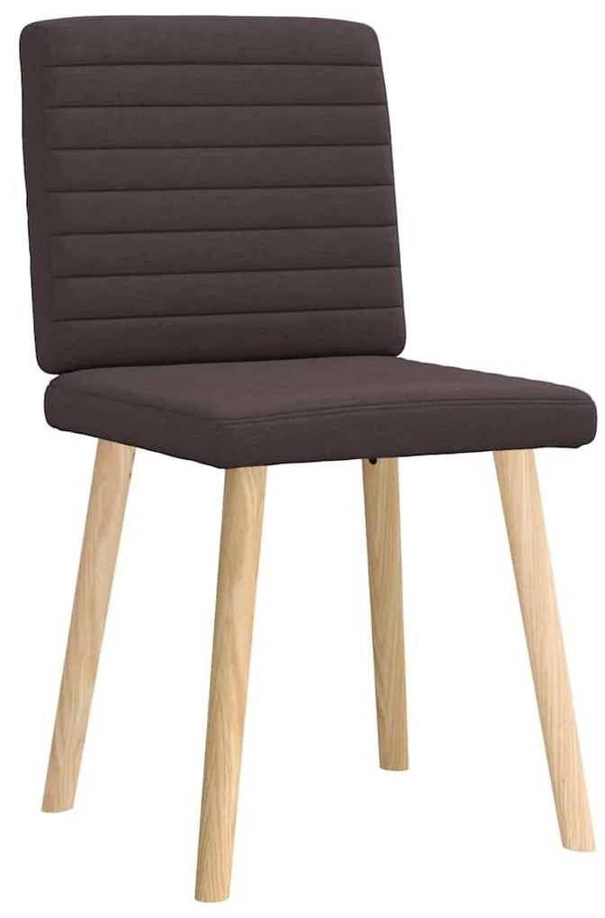 Cadeiras de jantar 2 pcs tecido castanho-escuro