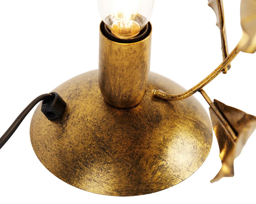 Candeeiro de mesa vintage dourado antigo 25 cm - Linden Clássico / Antigo