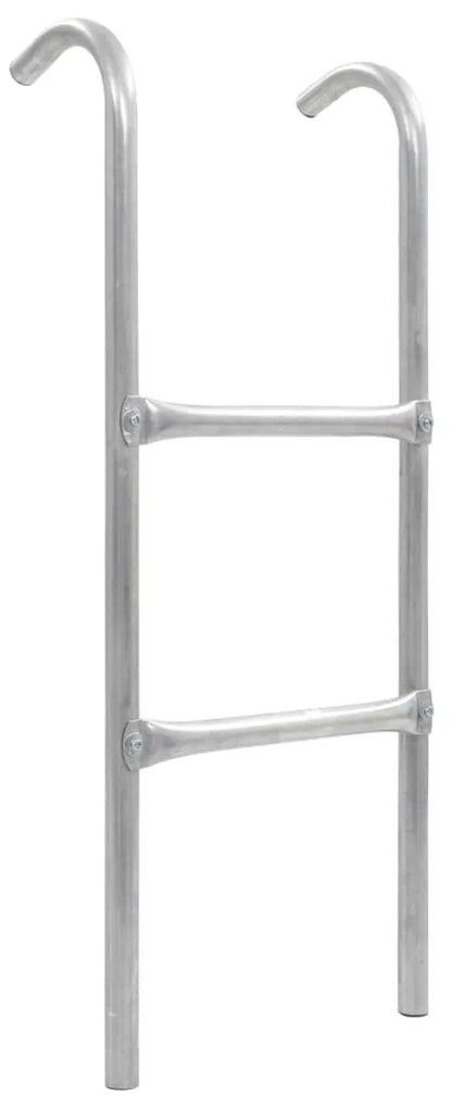 vidaXL Escada de 2 degraus para trampolim 72 cm aço prateado (adequado para 65 cm de altura)