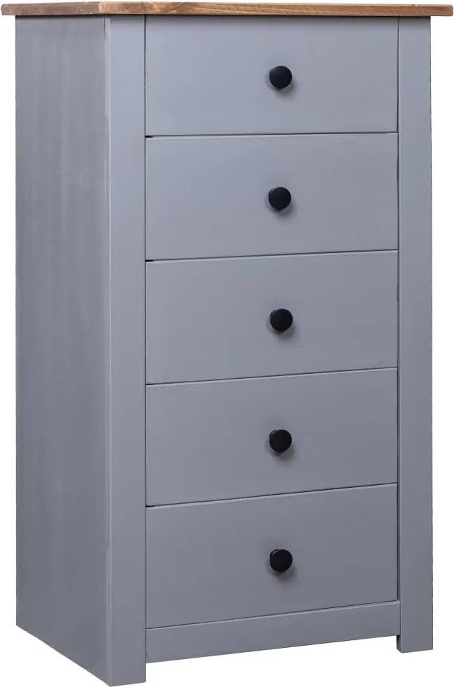 vidaXL Aparador 46x40x89 cm pinho Panama cinzento