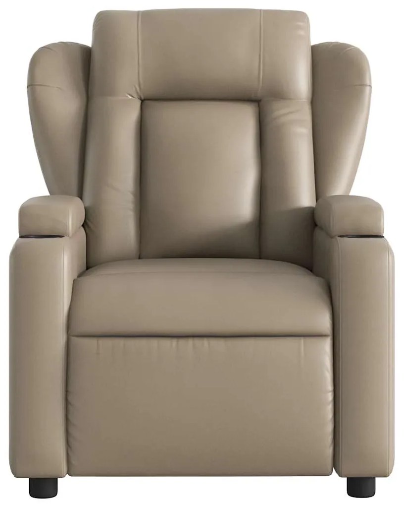 Poltrona de massagens reclinável couro artificial cappuccino
