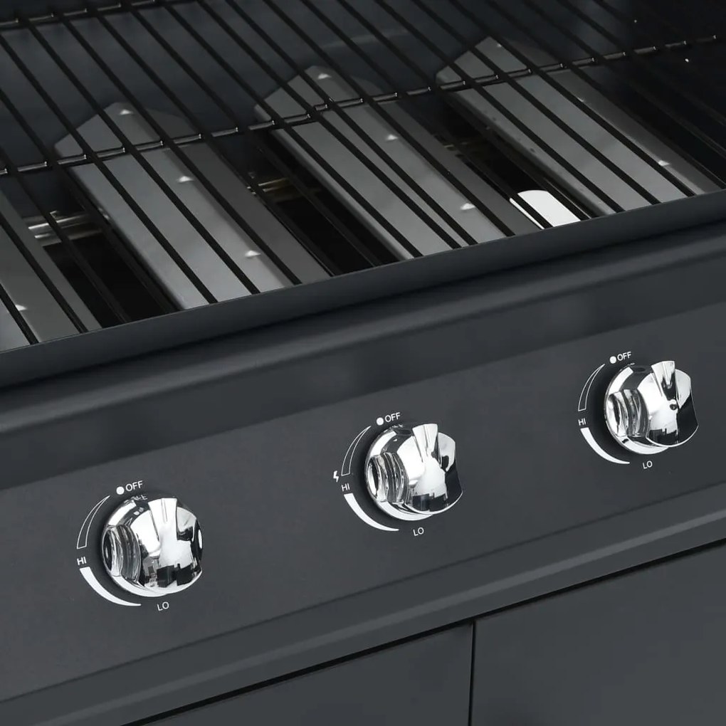 Grelhador/barbecue a gás 4+1 zonas de cozinhar preto