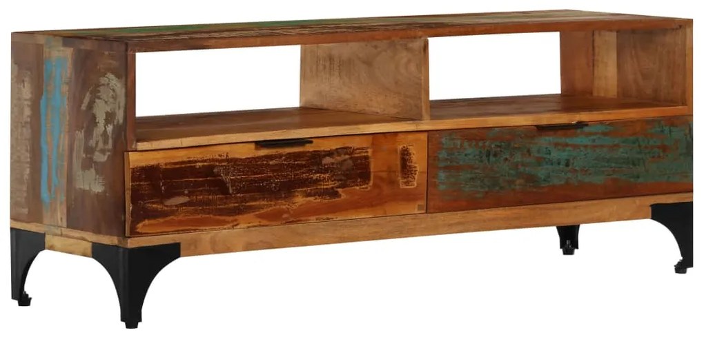 Móvel de TV 118x35x45 cm madeira recuperada maciça