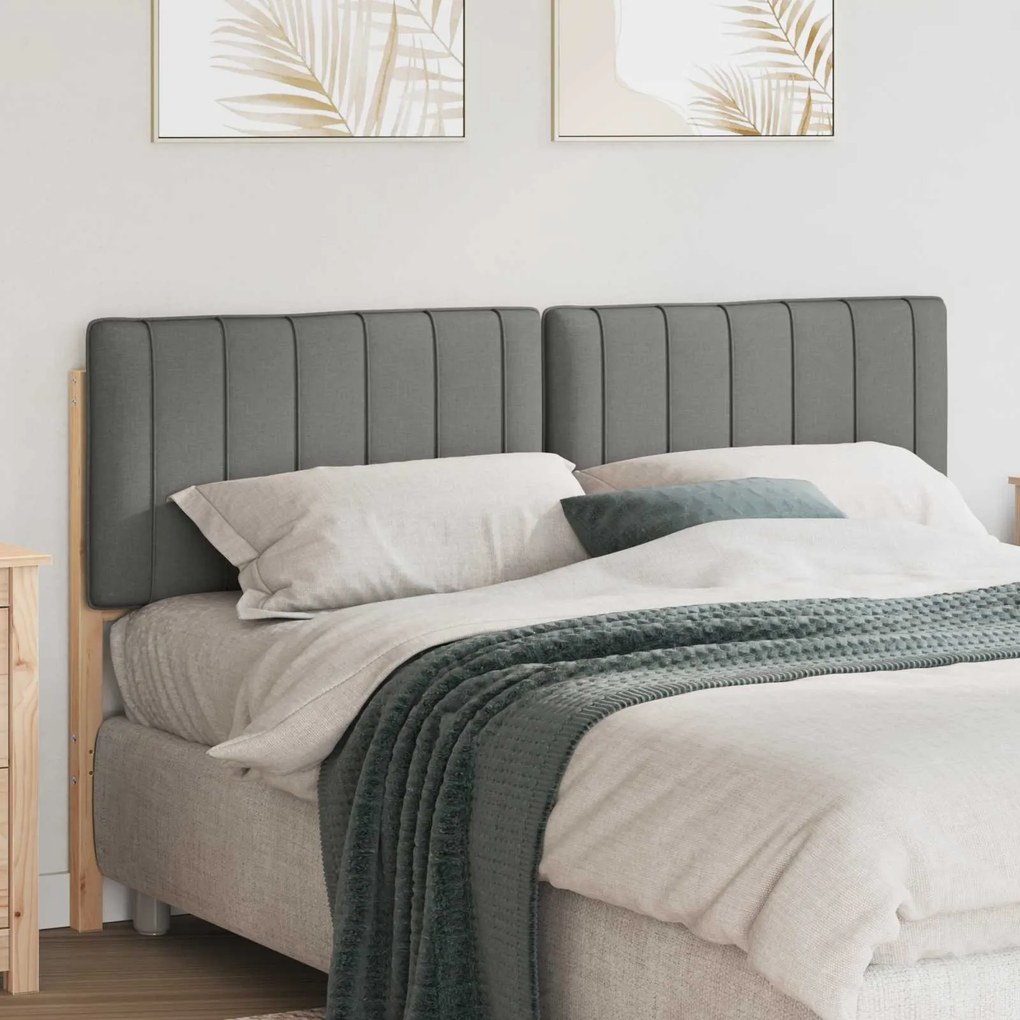 vidaXL Cabeceira estofada com cabeceira Marrom e Cinza Claro 150 cm